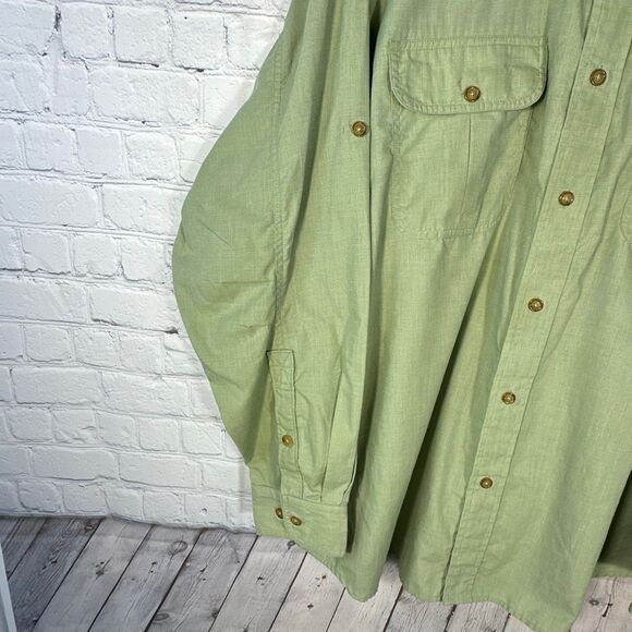 Orvis Buzz Off Insect Shield Safari Shirt Mens L Green Military Cargo Bug Repel - Picture 3 of 8